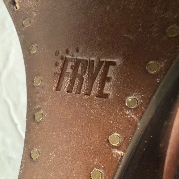 Frye Brown Ankle Booties with Gold Buckle - Picture 13 of 13